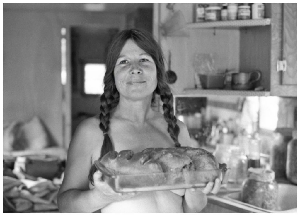 Frances enticing with Hot Loaves on Tedoc Mountain honeymoon, CA, 1981